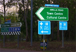 Signs at Batchelor township