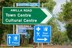 Signs at Batchelor township